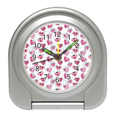 Funny Hearts Travel Alarm Clock by SychEva