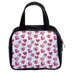 Funny Hearts Classic Handbag (two Sides) by SychEva