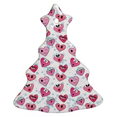 Funny Hearts Christmas Tree Ornament (two Sides) by SychEva