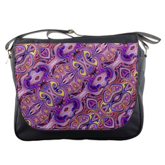 Liquid Art Pouring Abstract Seamless Pattern Tiger Eyes Messenger Bag by artico