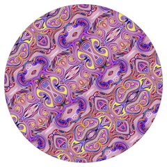 Liquid Art Pouring Abstract Seamless Pattern Tiger Eyes Round Trivet by artico