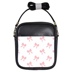 Pink Bow Pattern Girls Sling Bag by Littlebird