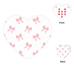 Pink Bow Pattern Playing Cards Single Design (heart) by Littlebird