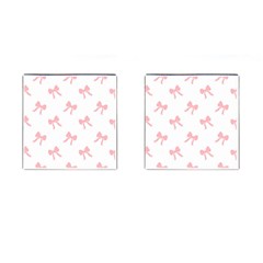 Pink Bow Cute Pattern Cufflinks (square) by Littlebird