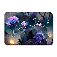 Dark Floral Small Doormat  by Dazzleway
