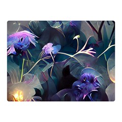 Dark Floral Double Sided Flano Blanket (mini)  by Dazzleway