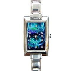 Blue Galaxy Rectangle Italian Charm Watch by Dazzleway