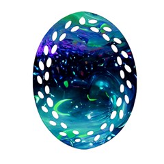 Blue Galaxy Ornament (oval Filigree) by Dazzleway