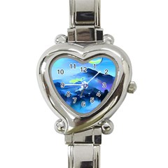 Moon mountains Heart Italian Charm Watch