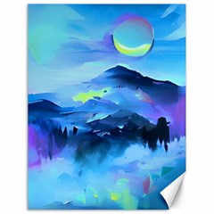 Moon mountains Canvas 18  x 24 