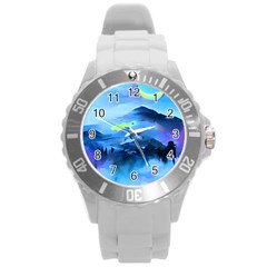 Moon Mountains Round Plastic Sport Watch (l)