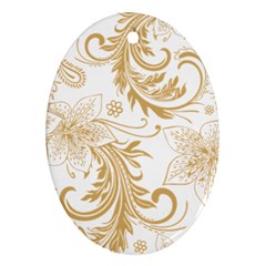 Flowers Shading Pattern Ornament (oval)