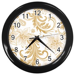 Flowers Shading Pattern Wall Clock (black) by fashionpod