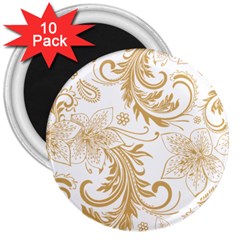 Flowers Shading Pattern 3  Magnets (10 Pack) 