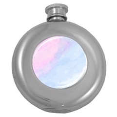 Watercolor Clouds2 Round Hip Flask (5 Oz) by Littlebird