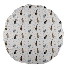 Cute Rabbit Large 18  Premium Flano Round Cushions by SychEva