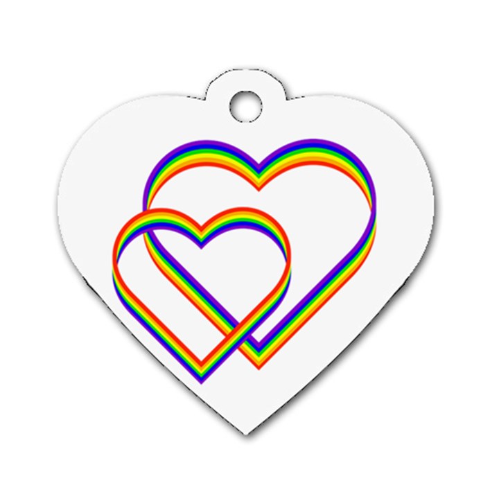 Rainbow Hearts Dog Tag Heart (One Side)