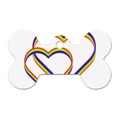 Rainbow Hearts Dog Tag Bone (two Sides) by UniqueThings