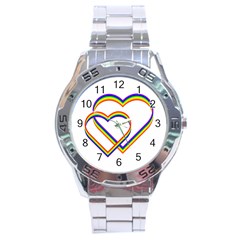 Rainbow Hearts Stainless Steel Analogue Watch