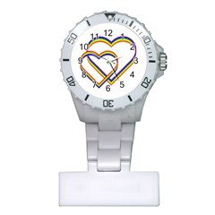 Rainbow Hearts Plastic Nurses Watch