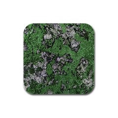 Modern Camo Grunge Print Rubber Square Coaster (4 pack)