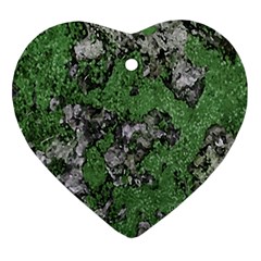 Modern Camo Grunge Print Heart Ornament (two Sides) by dflcprintsclothing