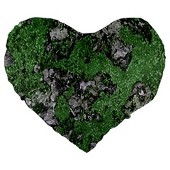 Modern Camo Grunge Print Large 19  Premium Heart Shape Cushions