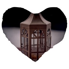 Lantern Large 19  Premium Flano Heart Shape Cushions