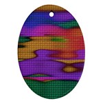 Puzzle Landscape In Beautiful Jigsaw Colors Oval Ornament (Two Sides) Front