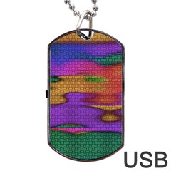 Puzzle Landscape In Beautiful Jigsaw Colors Dog Tag Usb Flash (one Side) by pepitasart