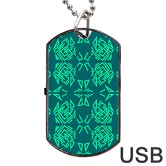 Abstract Pattern Geometric Backgrounds   Dog Tag Usb Flash (one Side) by Eskimos