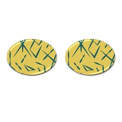 Abstract Pattern Geometric Backgrounds   Cufflinks (oval) by Eskimos