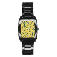 Abstract Pattern Geometric Backgrounds   Stainless Steel Barrel Watch by Eskimos