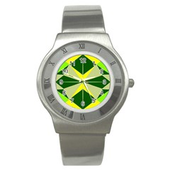 Abstract Pattern Geometric Backgrounds   Stainless Steel Watch by Eskimos