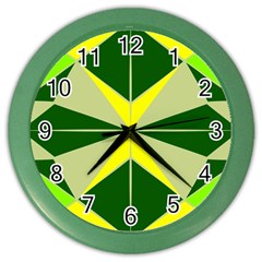 Abstract Pattern Geometric Backgrounds   Color Wall Clock by Eskimos