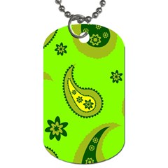 Floral Pattern Paisley Style Paisley Print  Doodle Background Dog Tag (one Side) by Eskimos