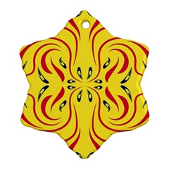 Floral Folk Damask Pattern  Ornament (snowflake) by Eskimos