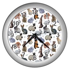 Funny Bunny Wall Clock (silver) by SychEva