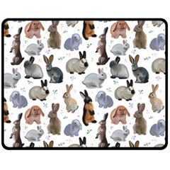 Funny Bunny Fleece Blanket (medium)  by SychEva