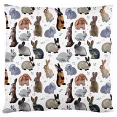 Funny Bunny Large Flano Cushion Case (one Side) by SychEva