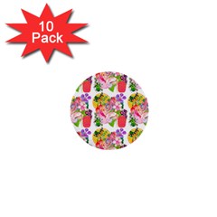 Flowers Pattern 1  Mini Buttons (10 Pack) 