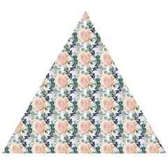 Flowers Pattern Wooden Puzzle Triangle