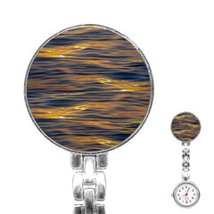 Sunset Waves Pattern Print Stainless Steel Nurses Watch by dflcprintsclothing