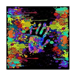 Crazy Multicolored Each Other Running Splashes Hand 1 Face Towel by EDDArt