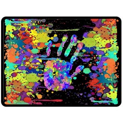 Crazy Multicolored Each Other Running Splashes Hand 1 Fleece Blanket (large)  by EDDArt