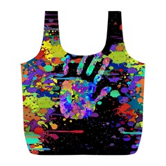 Crazy Multicolored Each Other Running Splashes Hand 1 Full Print Recycle Bag (l) by EDDArt