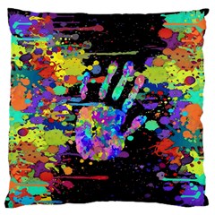 Crazy Multicolored Each Other Running Splashes Hand 1 Standard Flano Cushion Case (one Side) by EDDArt