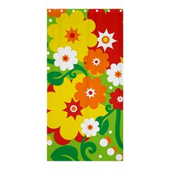 Flower Power Wallpaper Green Yellow Orange Red Shower Curtain 36  X 72  (stall)  by EDDArt