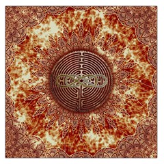 Chartres Double Infinity Antique Mandala Large Satin Scarf (square) by EDDArt