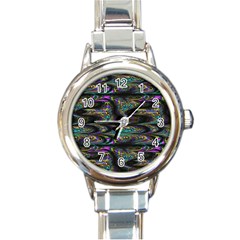 Abstract Art - Adjustable Angle Jagged 2 Round Italian Charm Watch by EDDArt